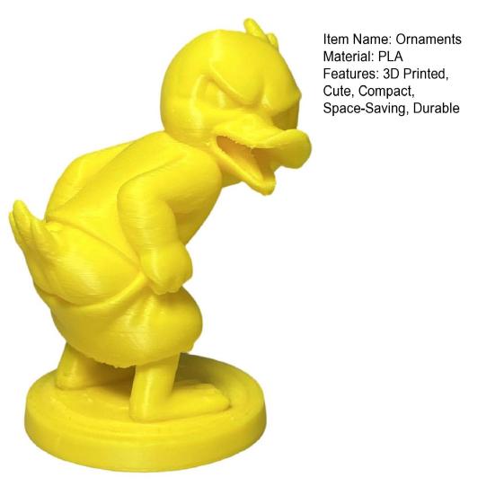 3D Printed Duck Statue Funny Desk Ornament Mini Yellow & White Cute Figurine for Office Desk Decor Gift for Coworkers Desktop Accessories