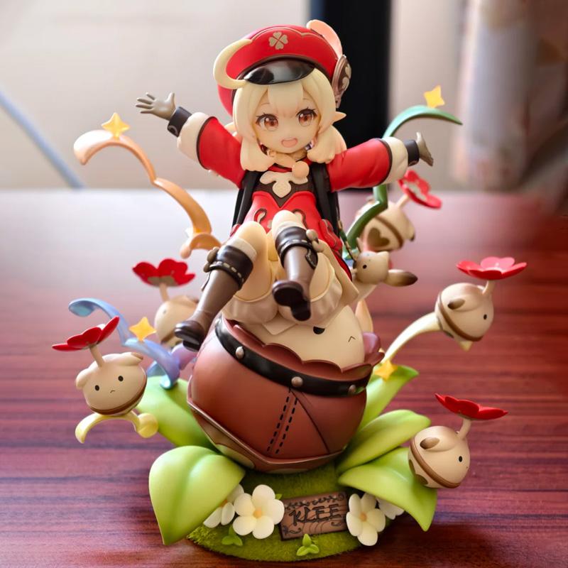 18cm Game Genshin Impact Klee PVC Anime Action Figure Kawaii Car Desktop Decoration Statue Collectible Ornament Model Toys Gifts