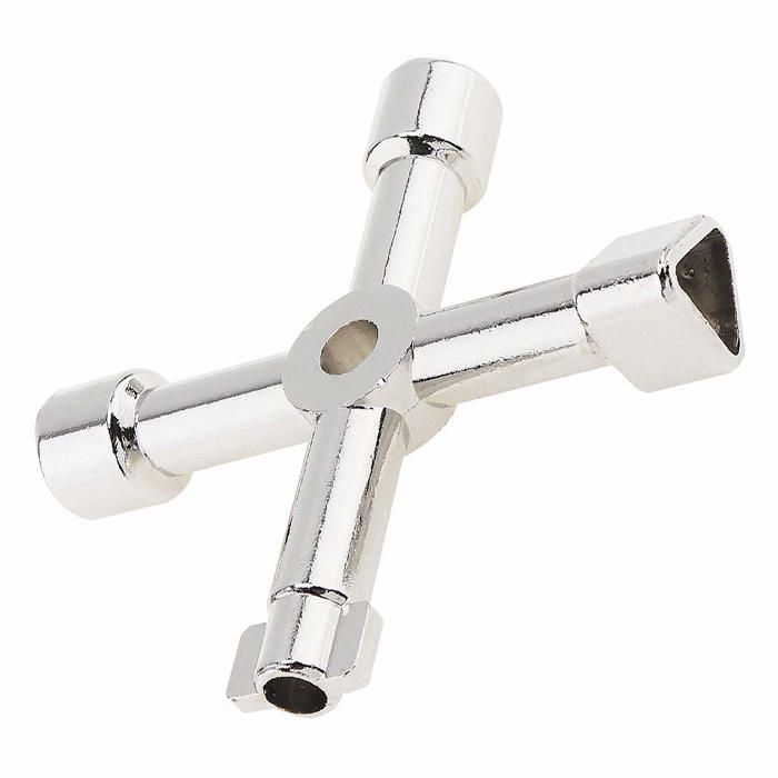 Clé universelle - TANDE - Clé en croix 4 voies - Alliage zinc - Multifonction (plombier, électricien)