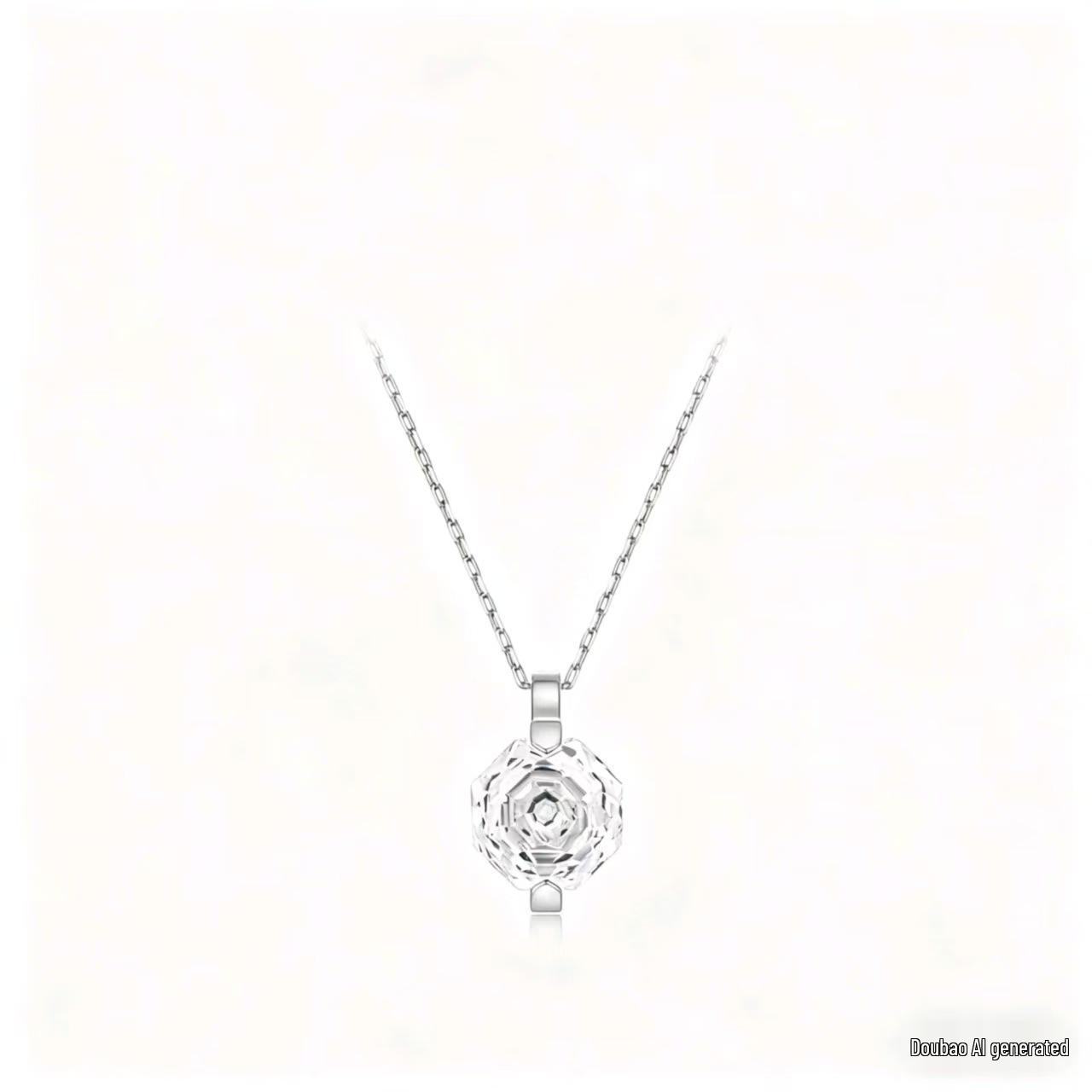 Rose Cut Fashionable 925 Silver Pendant Necklace