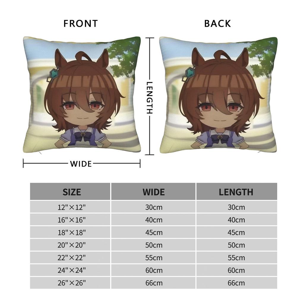 Agnes Tachyon Cute Girl Uma Musume Pillowcase Printing Polyester Cushion Cover Decorative Pillow Case Cover Home Zipper 45X45Cm