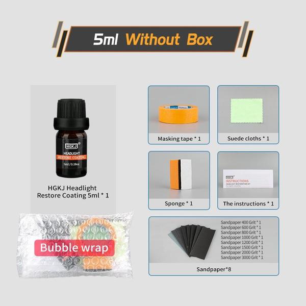 

Набор для восстановления фар автомобиля - Очиститель линз фары, удалитель царапин, полироль от пожелтения и окисления 5ml