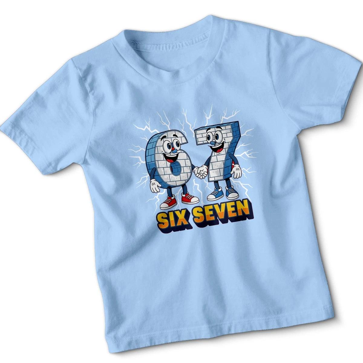 Six Seven Steal A Brainrot Funny Meme 67 Kids Tshirts Casual Top Tee 140