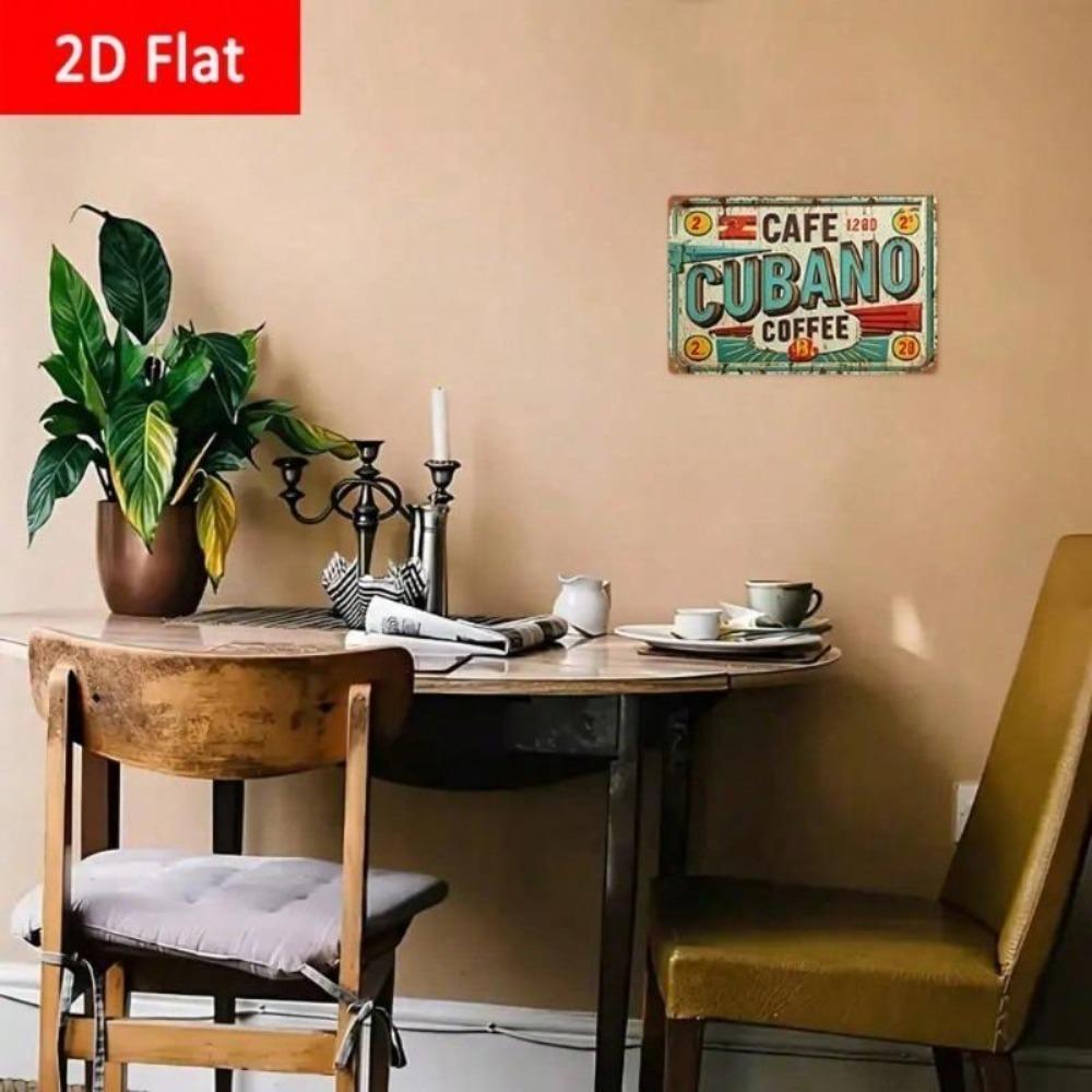 Metal Coffee Wall Sign 2D Kitchen Bar Decor