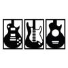 Pre-Laminated Pine Wood Guitar Wall Art | Laser Cut Precision | For Home Décor | For Gifting (Set of 3)