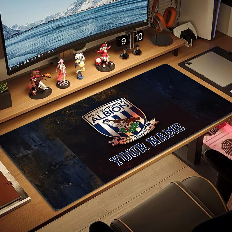Benutzerdefinierter Name West Bromwich Albion Druck Kissen Rutschfeste Laptop-Tablet-Große Mauspads XXL-Matte Mini-PC-Spielmatte Mit Verriegeltem Rand