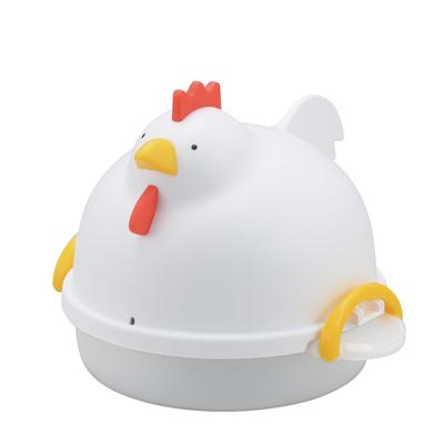Akebono Sangyo Easy-to-Use Microwave Egg Boiler, Chicken Shape, 4-Egg Capacity, White RE-1506