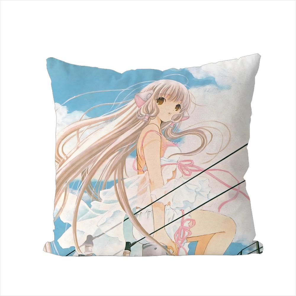 ANIME CChobits Pillow Case For Car Sofa Decorative Home Doublesided Print Plush Square Throw Pillow Cushion Cover