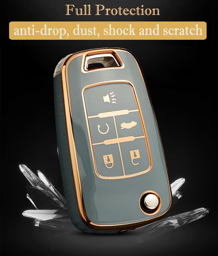 Do etui na kluczyk do Chevroleta z brelokiem, etui na kluczyk z TPU Premium z pełną ochroną do Chevroleta Equinox Camaro Cruze Malibu Sonic Buick Terrain