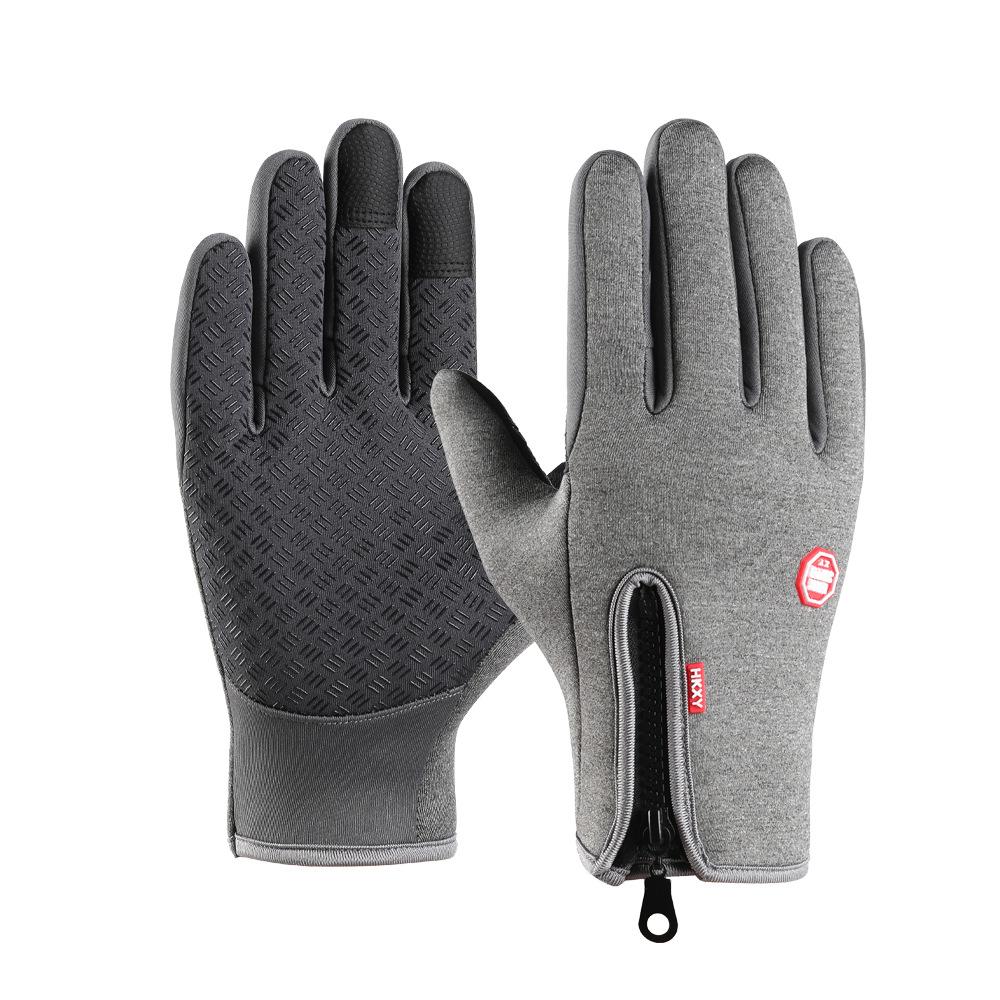 Outdoor Cycling Gloves for Spring and Autumn Men and Women Warm Plus Velvet Waterproof All-finger Fitness Cycling Touch Screen Gloves for Winter