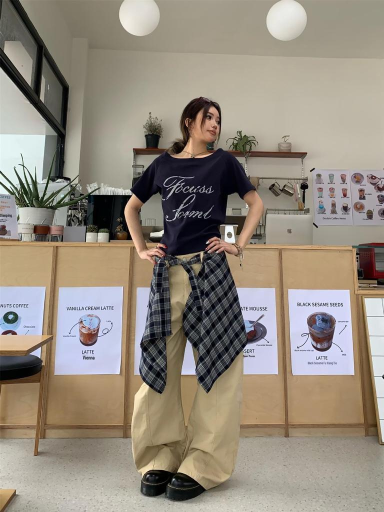 Retro Shirt-Style Layered Wide-Leg Jeans for Women – Loose, Hip-Hop, Versatile Design