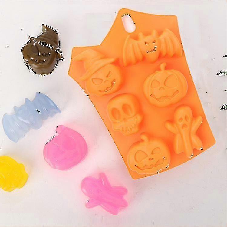 Creative Rectangular Diy Halloween Cake Mold Silicone Chocolate Ghost Pumpkin Cake Mold Baking