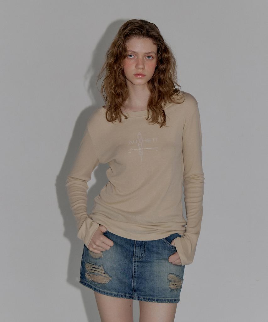 AUTHENTI One-Shoulder T-Shirt_Beige