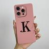 For iPhone 14 Pro Max Case iPhone 14 Plus Phone Case iPhone 14 Pro Cover Cute Couple Initial Letters Square Skin Matte Cover