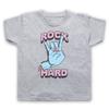 Rock Hard Heavy Metal Devil Horns Fingers Music Rocker Kids Childs T-Shirt