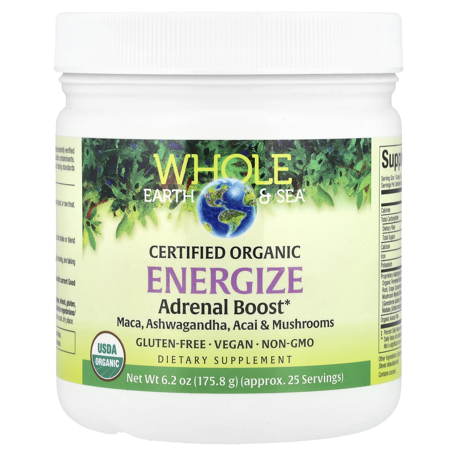 

Whole Earth & Sea®, Certified Organic Energize Adrenaline Boost, 175.8 g (6.2 oz)