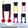 "Colorful Braided Ponytail Helmet Wig for Motorcycles"