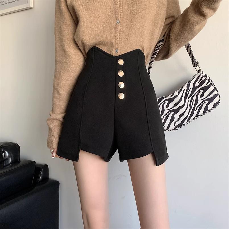 

High-Waisted Slimming Irregular Wide-Leg Bootcut Black Pants for Women XL