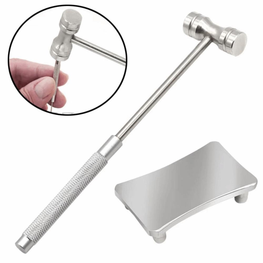 2Pcs/Set Durable Steel Jewelry Hammer Stable Base Bracelet Repair Tool  Metal Stamping