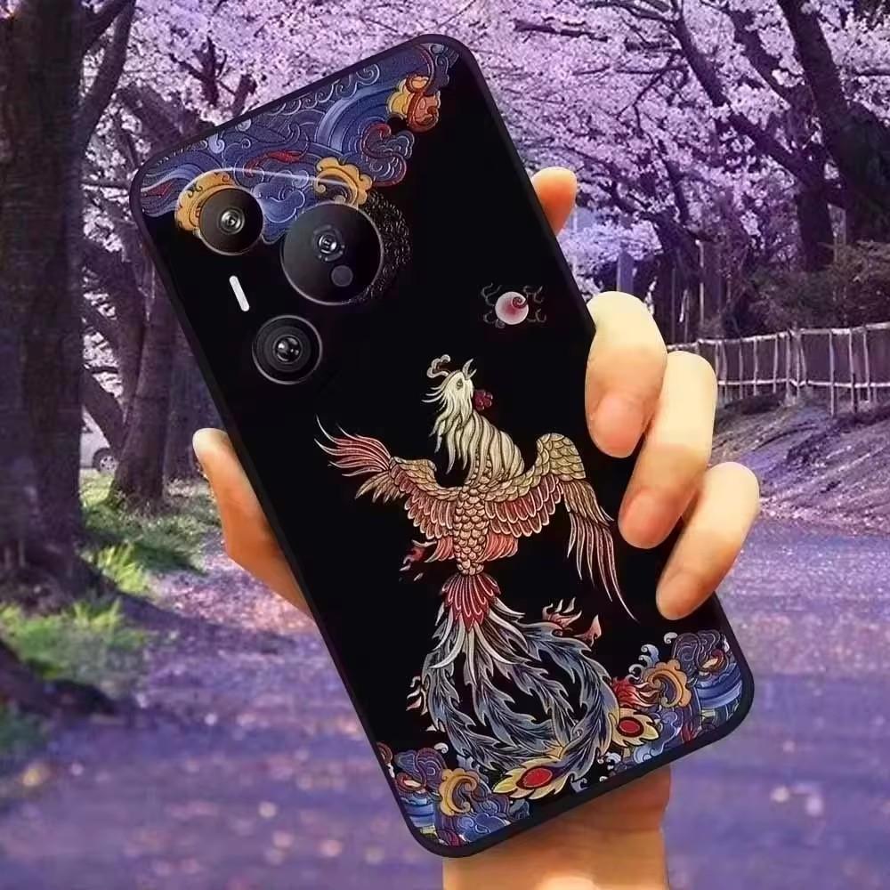 For Vivo Y33 / Y35 / Y36 Case 3D Flower Relief Silicone Emboss Back Covers for Vivo Y36 4G Case VivoY36 Printed Soft Cartoon