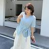 Zhi Xuan Plus Size Women's V-Neck Chiffon Irregular Tie-Up Top 2026