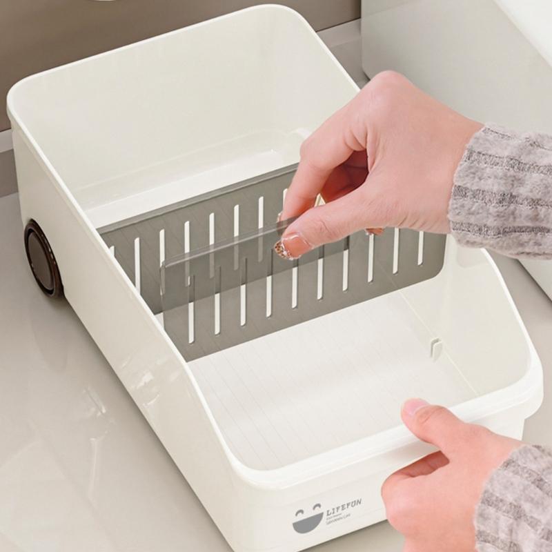 Space Saving Cabinet Organizers With Sliding Wheels Easy Access Drawer Style Storage Box For Small Spaces