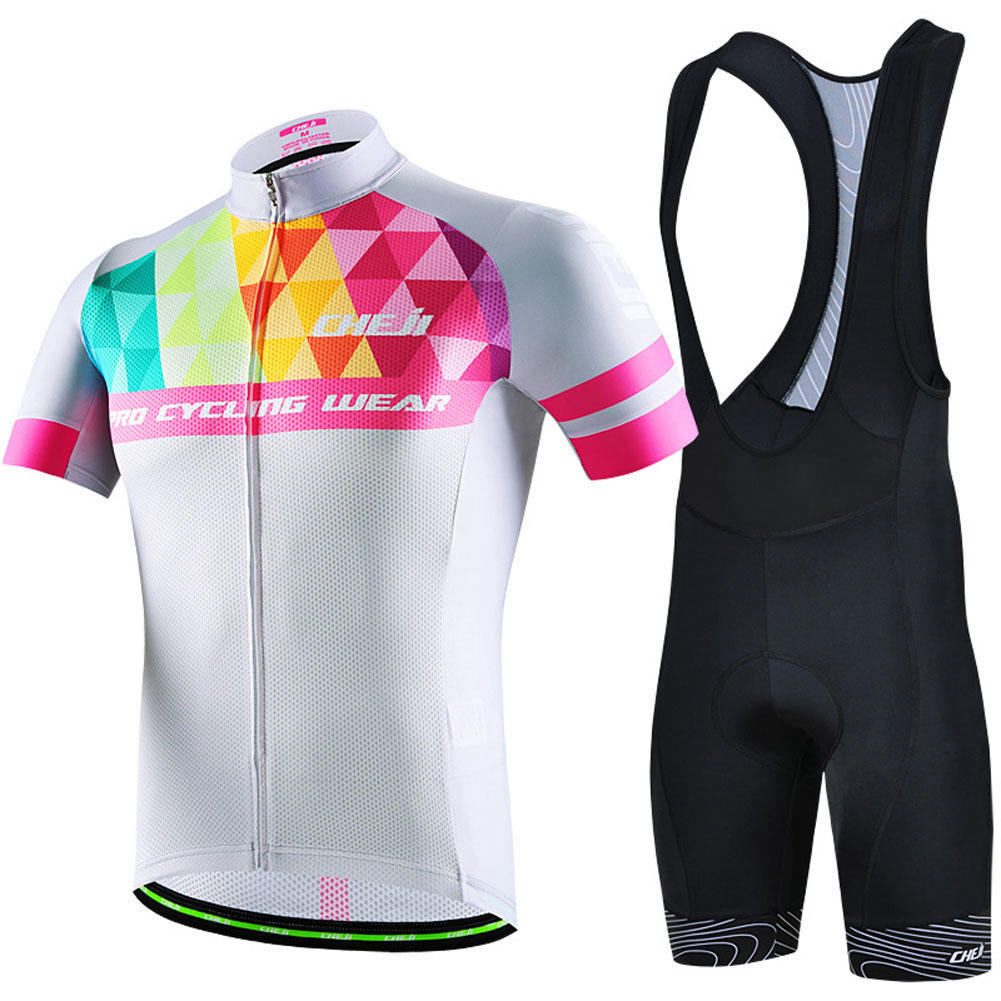2026 Summer Breathable MTB Road Ridding Wear for Men,Short Sleeve Cycling Jersey with Gel Padded Bib Shorts,Quick-dry Soft Mesh Clothing,Bicycle Wear