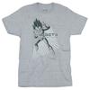Dragon Ball Z Mens T-Shirt - Vegeta Full Body Stance Over White Power Lines