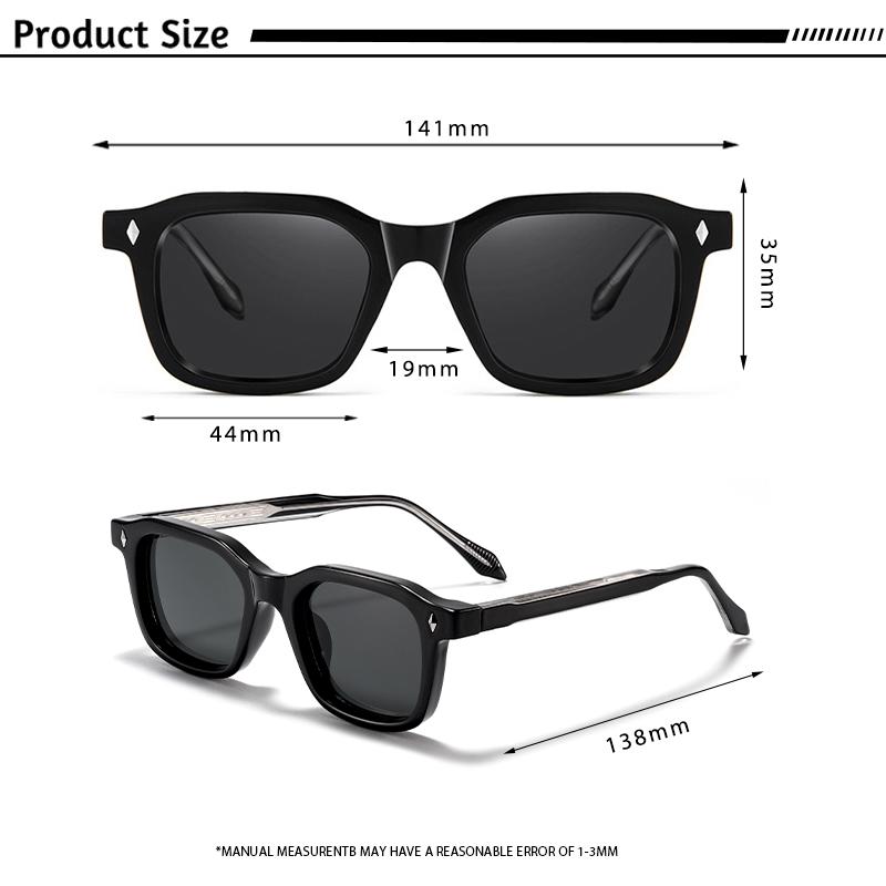 HBK Occhiali da Sole Quadrati Eleganti da Uomo Montatura alla Moda Aste con Punte Vintage Occhiali da Viaggio Business Party Regalo UV400