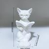 Reading Cat Statue Ornaments, Scholar Cat Sculptures, Wearing Glasses, Fully Immersed In Books, Elegant Cats, Cat Lovers Gifts