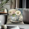 Hot CCup of Flowersew Cushion Cover Antidustmite Pillowcase Invisible Zipper Silky Short Plush Sofa Cushion Cover