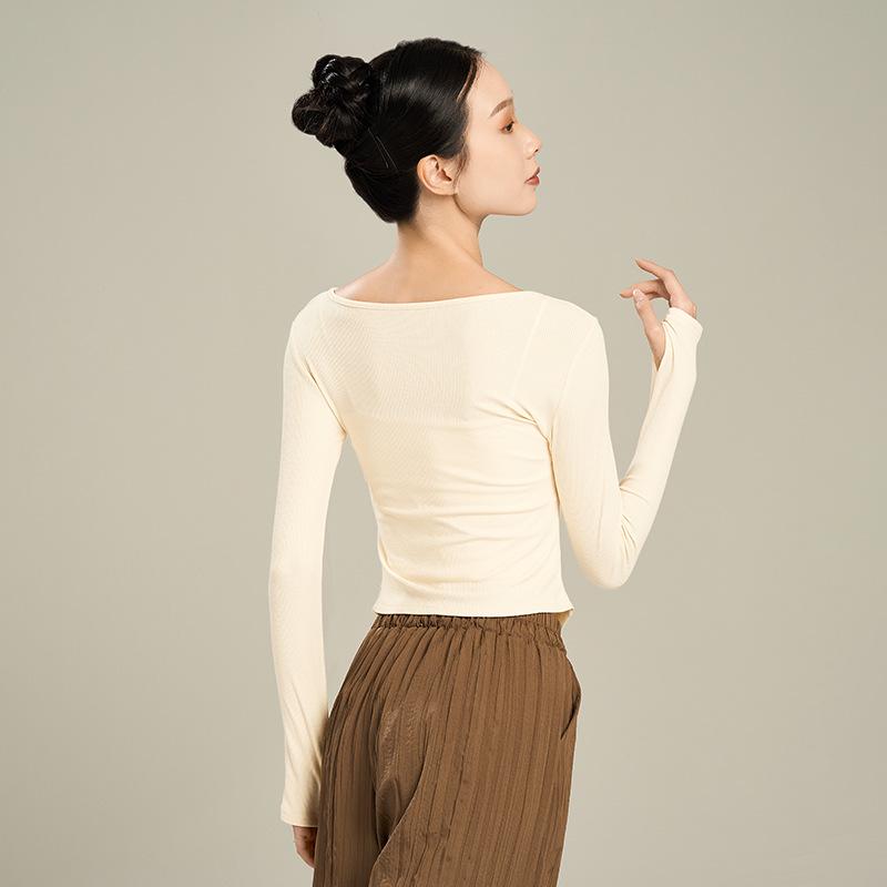 Dámský zeštíhlující top na tanec a jógu - Moderní, klasické a čínské taneční cvičební oblečení