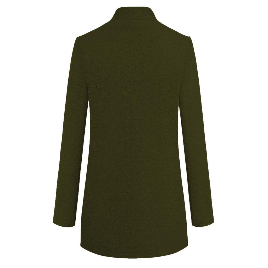 Manteau en Mélange de Laine pour Femme Grande Taille à Boutonnage Simple Col Montant Léger Mi-long Vêtement d'Extérieur pour Port Décontracté et Formel