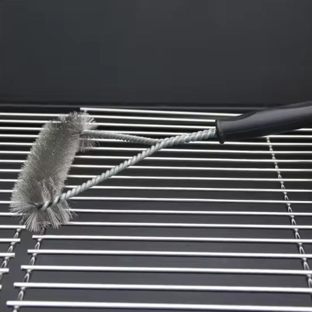 BBQ Grill Brush Y-Shape 12 Inch Stainless Steel Curled Wire Bristles Deep Cleaning Scrubber for Grill Grates & Grease