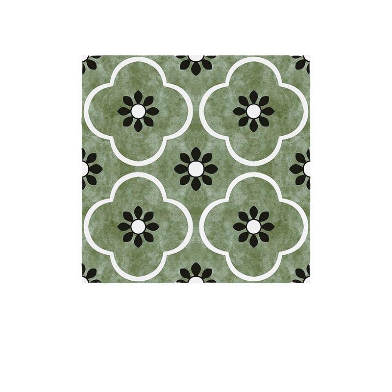 400x400 Zelená francouzská retro dlaždice s malým květinovým vzorem pro kuchyň, koupelnu, balkon a podlahu