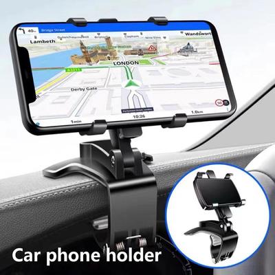 Car Dashboard Phone Holder Mobile Phone Stand Rotatable Car Clips Smartphone Bracket Sun Visor Mirror Mount Support