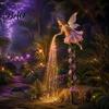 Fairy Tale Patio Accessories Sprinkling Magic Dust Solar Garden Light, Outdoor Front Yard Figurines Statue with LED Light String, Landscape