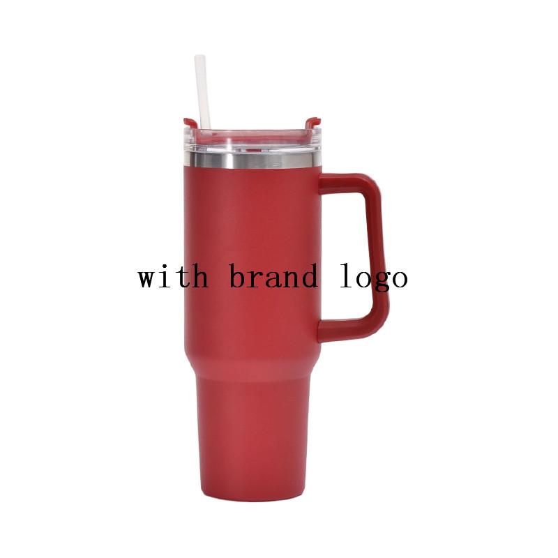 With Logo 40 Oz Tumbler with Handle Insulated Mugs With Lids and Straws Stainless Steel Coffee Tumbler Cups Water