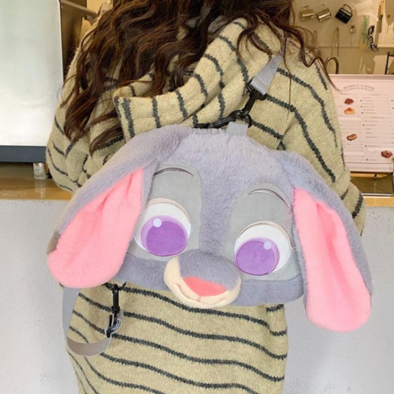 Cute Fox Plush Backpack Kawaii Bunny Fashion Plushie Knapsack Crazy Animal City Sling Bag Versatile Fluffy Bag Gift Items