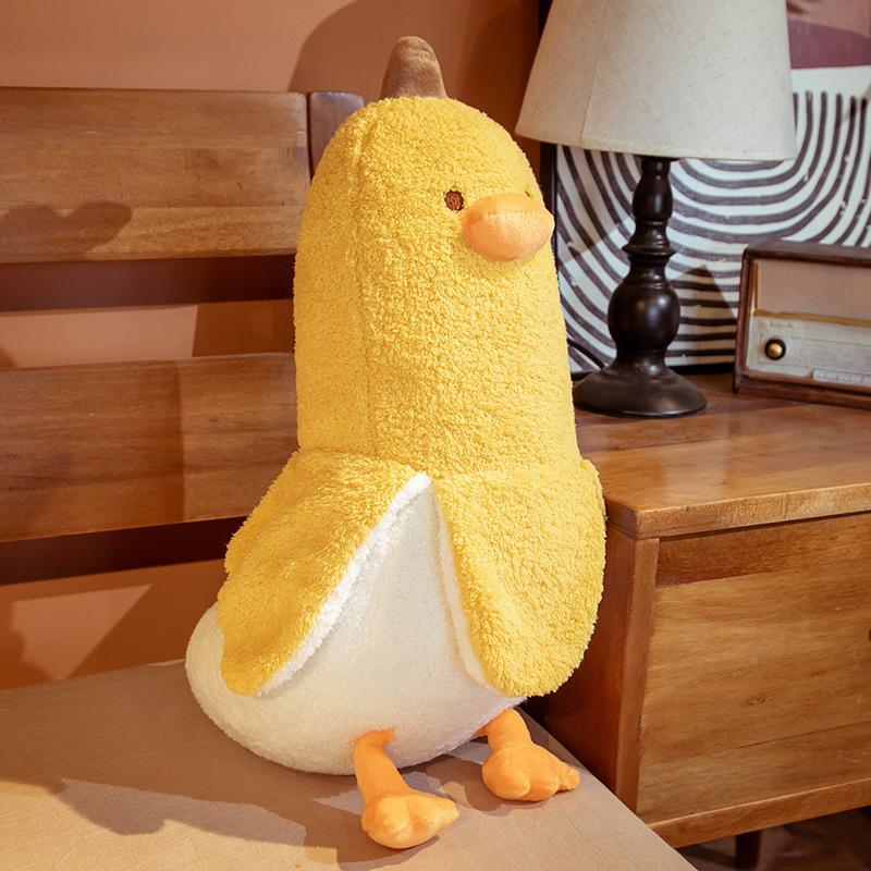 

Duck Cute Banana Stuffed Plush Toy Long Body Hugging Pillow Yellowwhite Gift 50cm жовтий