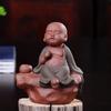 Ceramic Small Monk Car Decorations, Chinese Zen Purple Clay Sand, Lovely Tea Pet, Fengshui Zen Buddha Meditation