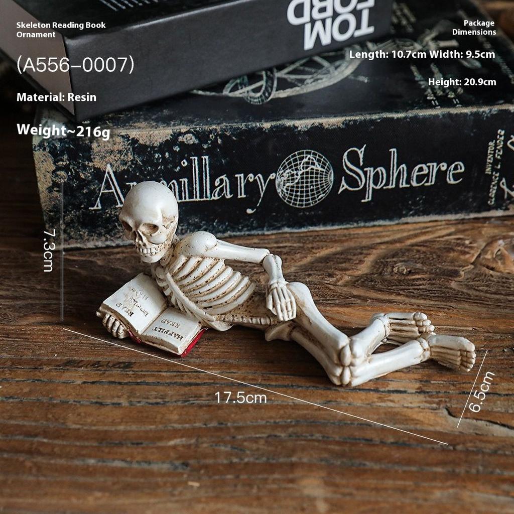 Nordic Book Lover Statue - Reading Person Resin Sculpture for Bookshelf Decor, Study Desk Ornament Minimalist Craft Decor