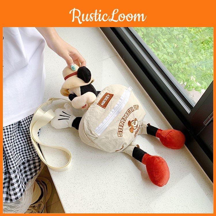 Cartoon Cute Mouse Nylon Shoulder Bag Crossbody Bag For Kids And Teens