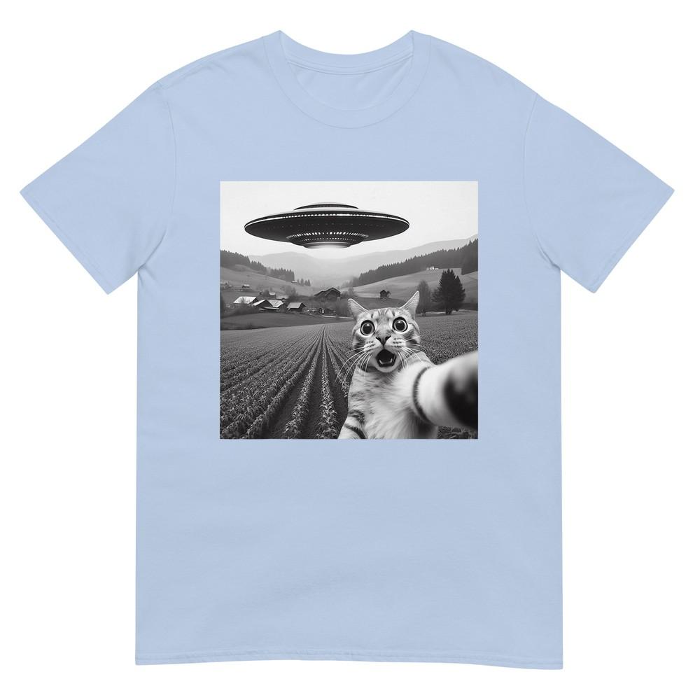 Cat Selfie With Alien Ufo Funny Cat Gifts For Unisex Unisex Kid Tshirt S