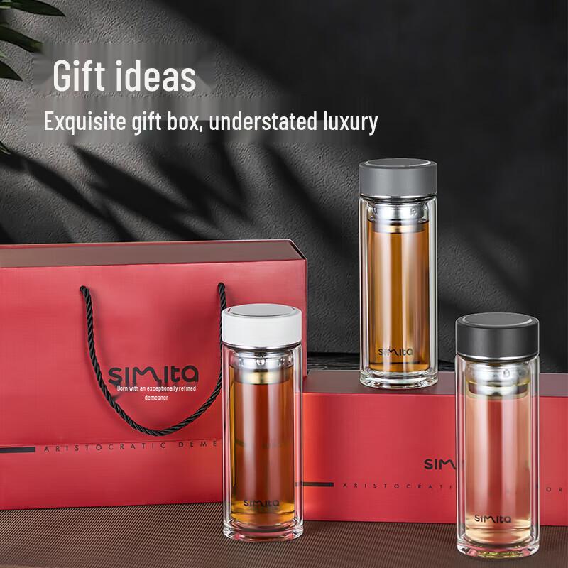Simita Double-Wall Borosilicate Glass Tea Infuser Mug