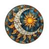 Round Metal Aluminum Sign Art Sun and Moon Wreath Decorative Plates Entrance Gift Mask Theme For Bar Club Home Room Wall Decor