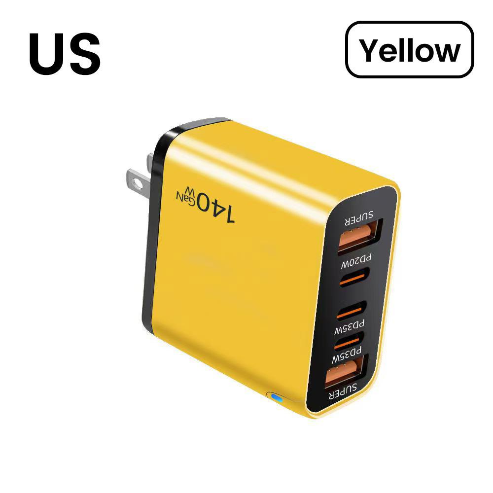140W GaN Multi-Port Charger: Type-C Plug Adapter with US/EU/UK Standard, PD Fast Charging
