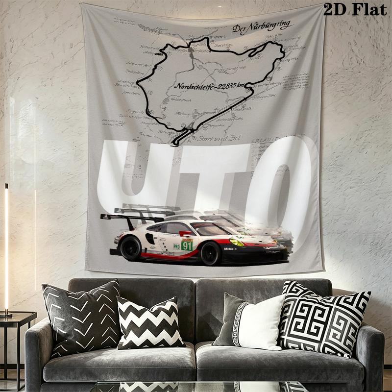 Nurburgring Wall Tapestry Aesthetic Wall Hanging Printed Fabric Blanket Decorative Tapestries for Bedroom Living Room Home Decor