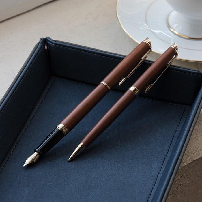 WATERMAN Metropolitan Essential Fountain Pen (Copper Red GT, Fine Nib) Gift Boxed