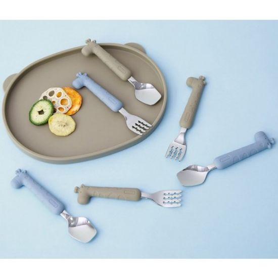 Edison Baby Soft Silicone Spoon & Fork Set with Case (2sets)